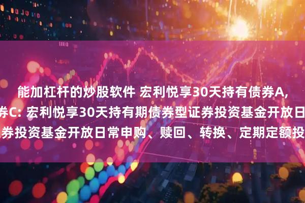 能加杠杆的炒股软件 宏利悦享30天持有债券A,宏利悦享30天持有债券C: 宏利悦享30天持有期债券型证券投资基金开放日常申购、赎回、转换、定期定额投资业务公告
