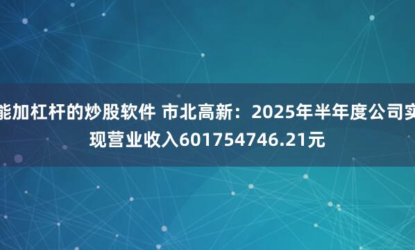 能加杠杆的炒股软件 市北高新：2025年半年度公司实现营业收入601754746.21元