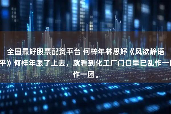 全国最好股票配资平台 何梓年林思妤《风欲静语难平》何梓年跟了上去，就看到化工厂门口早已乱作一团。
